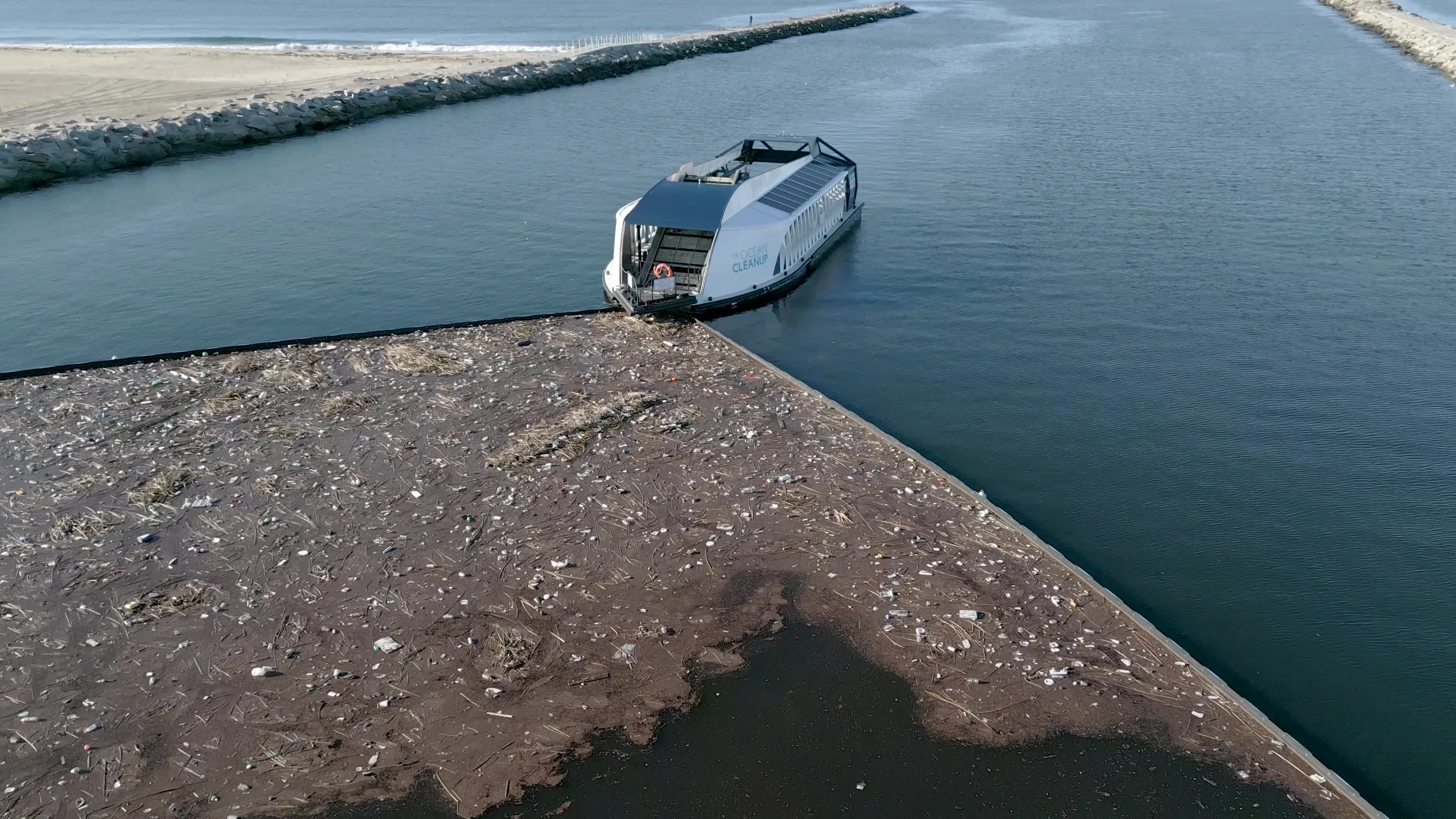 picture of our ship cleaning ocean